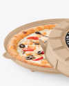 Kraft Round Pizza Box Mockup