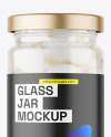 Clear Glass Jar with Pickled Onion Mockup