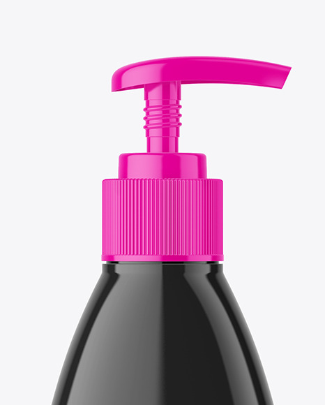 Glossy Bottle with Pump Mockup