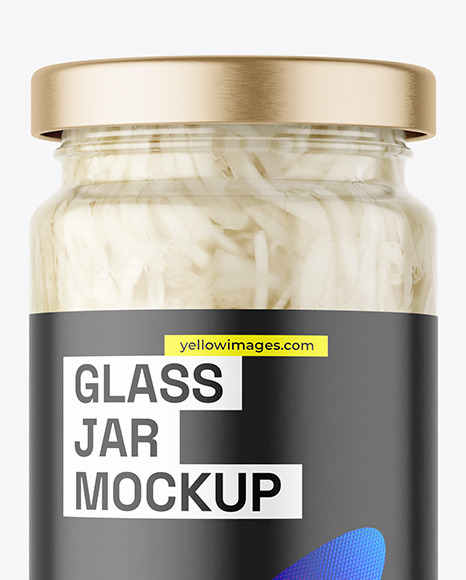 Clear Glass Jar with Pickled Celery Mockup