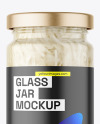 Clear Glass Jar with Pickled Celery Mockup