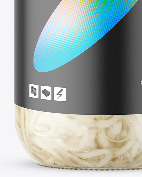 Clear Glass Jar with Pickled Celery Mockup