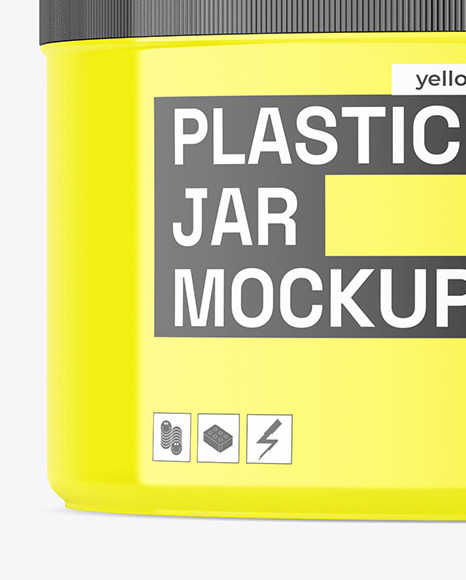 300ml Glossy Plastic Jar Mockup