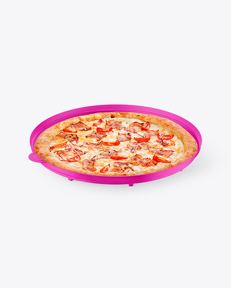 Matte Round Pizza Box Mockup