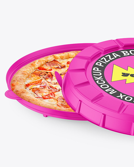 Matte Round Pizza Box Mockup