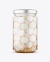 Clear Glass Jar with Pickled Onion Mockup