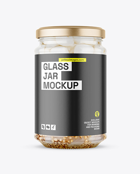 Clear Glass Jar with Pickled Onion Mockup - Onion+soup