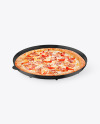 Glossy Round Pizza Box Mockup