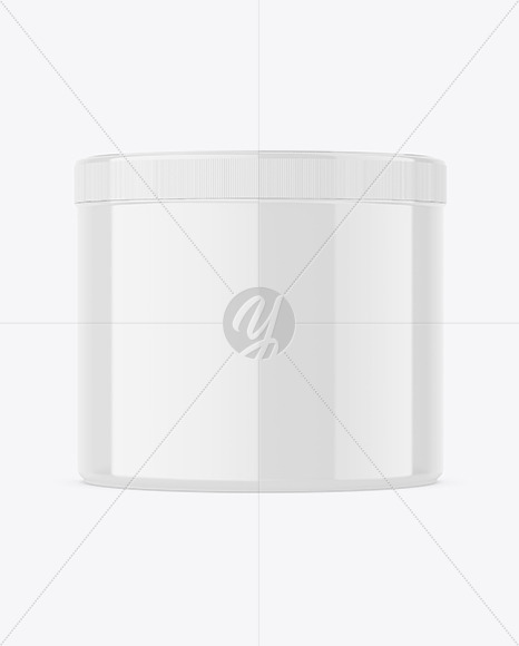 500ml Glossy Plastic Jar Mockup