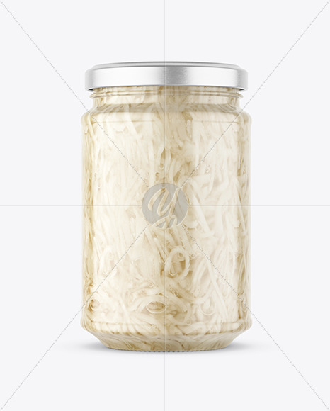 Clear Glass Jar with Pickled Celery Mockup