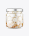 Clear Glass Jar with Pickled Onion Mockup