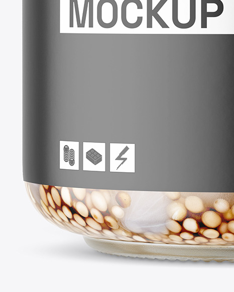 Clear Glass Jar with Pickled Onion Mockup