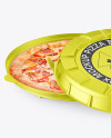 Metallic Round Pizza Box Mockup