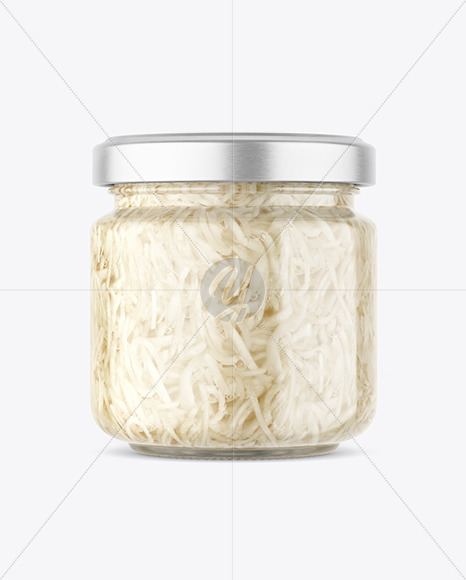 Clear Glass Jar with Pickled Celery Mockup
