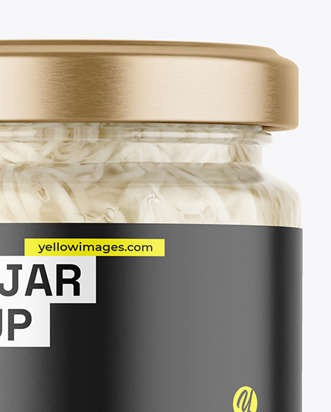 Clear Glass Jar with Pickled Celery Mockup