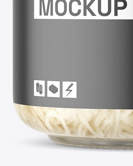 Clear Glass Jar with Pickled Celery Mockup