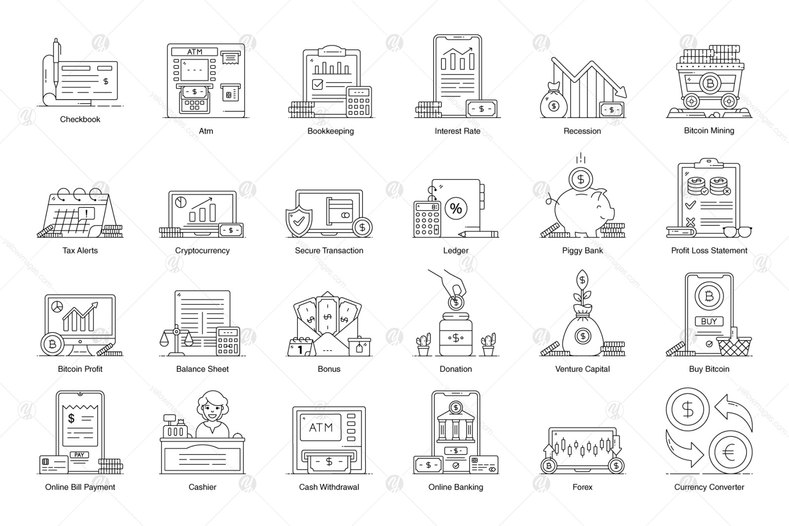 Pack of Finance Flat Icons Pack of Finance Flat Icons