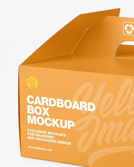 Cardboard Box w/ Handle Mockup