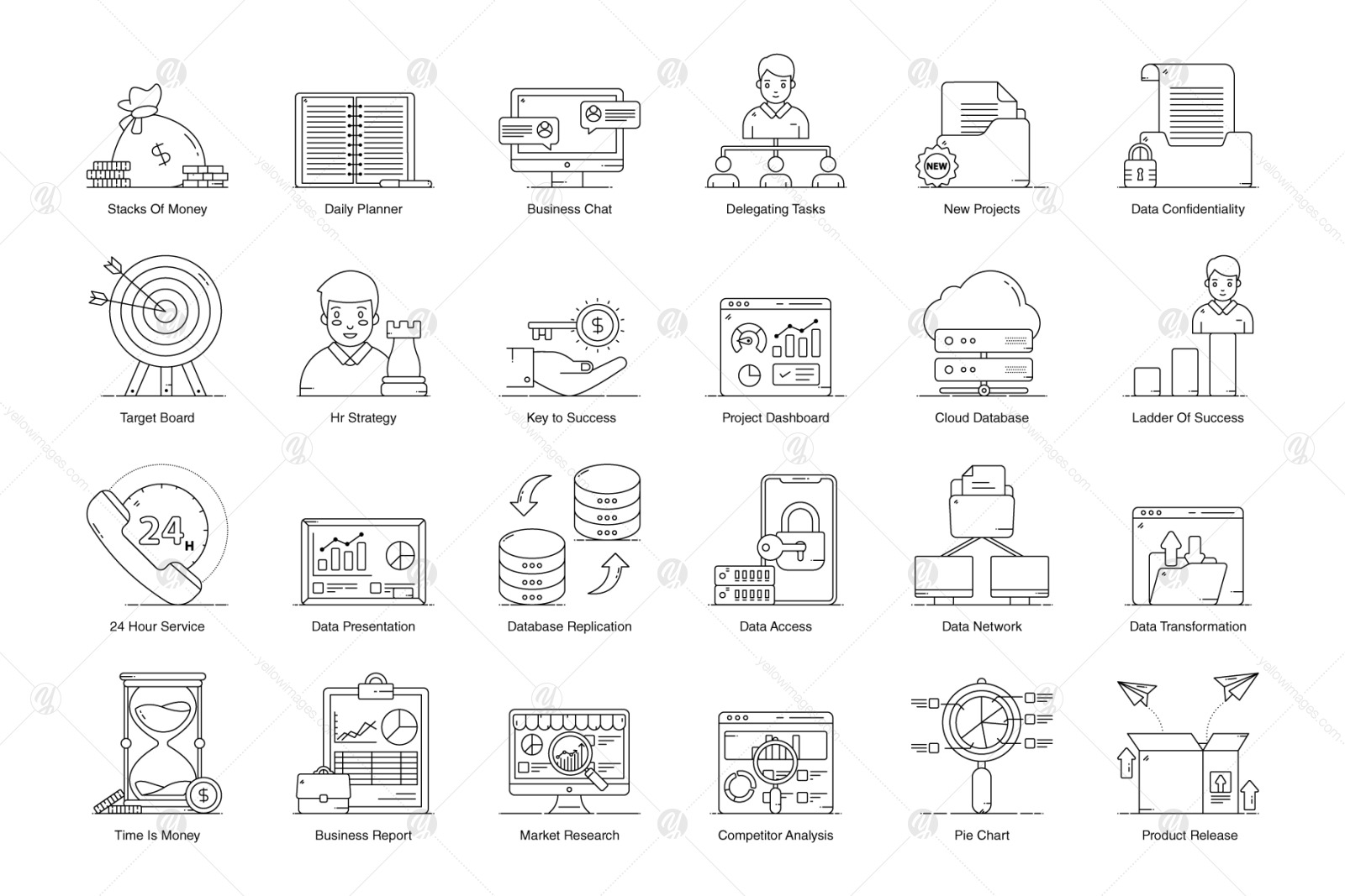 Business and Management Flat Icons Business and Management Flat Icons