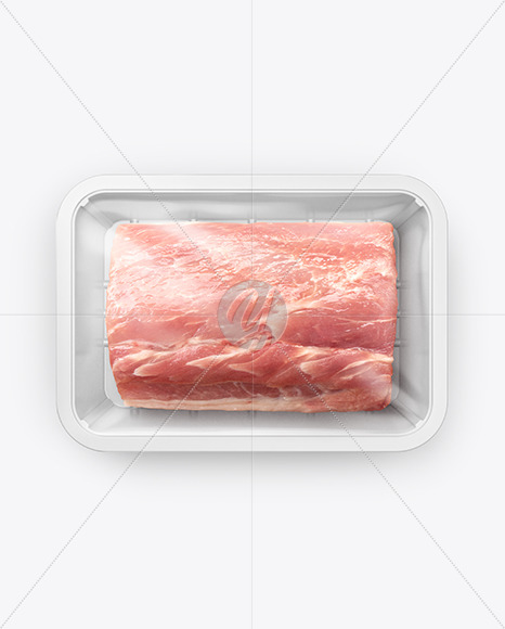 Plastic Tray With Pork Meat Mockup