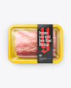 Plastic Tray With Pork Meat Mockup