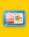 Plastic Tray With Pork Meat Mockup