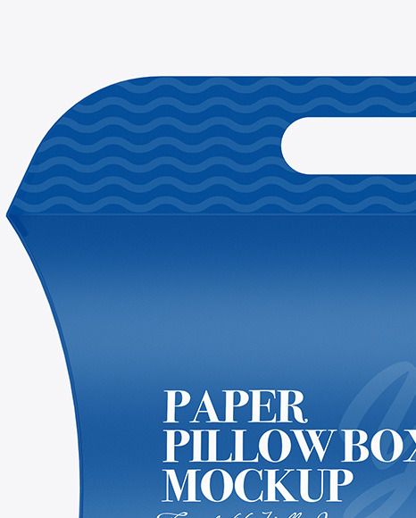 Paper Pillow Box W/ Handle Mockup