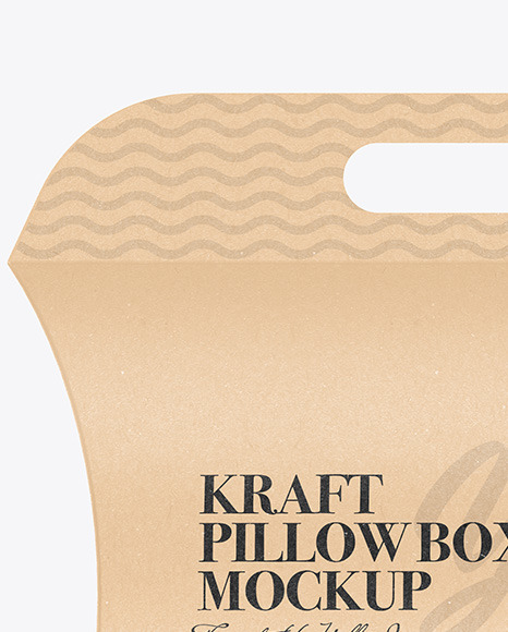 Kraft Paper Pillow Box W/ Handle Mockup