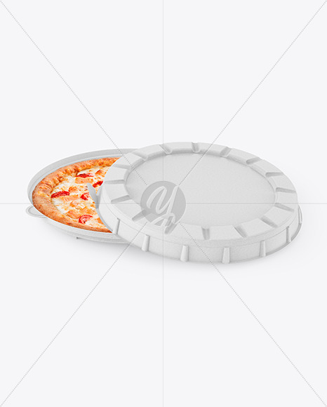 Kraft Round Pizza Box Mockup