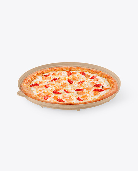 Kraft Round Pizza Box Mockup