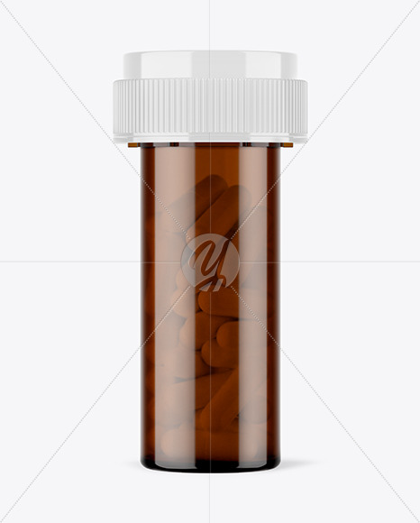 Amber Pills Bottle Mockup