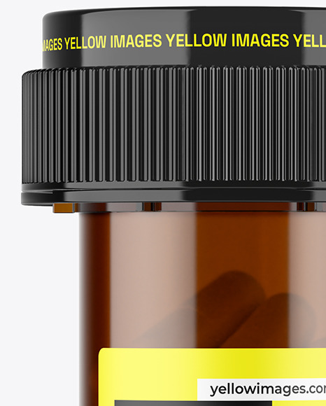 Amber Pills Bottle Mockup