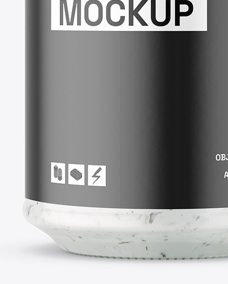 Clear Glass Jar with Tar Tar Sauce Mockup