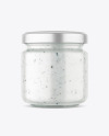 Clear Glass Jar with Tar Tar Sauce Mockup