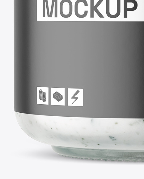 Clear Glass Jar with Tar Tar Sauce Mockup