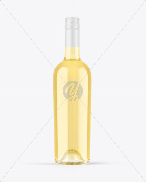 Clear Glass White Wine Bottle Mockup