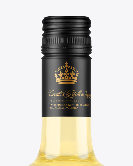 Clear Glass White Wine Bottle Mockup