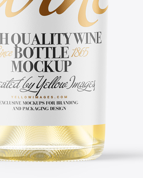 Clear Glass White Wine Bottle Mockup