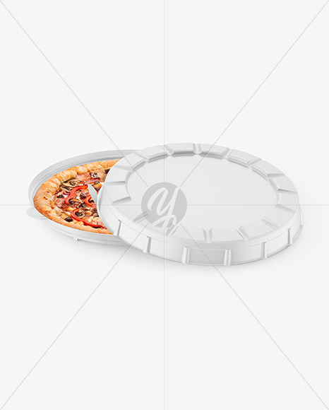 Matte Round Pizza Box Mockup