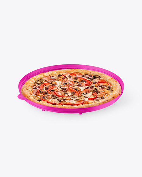 Matte Round Pizza Box Mockup