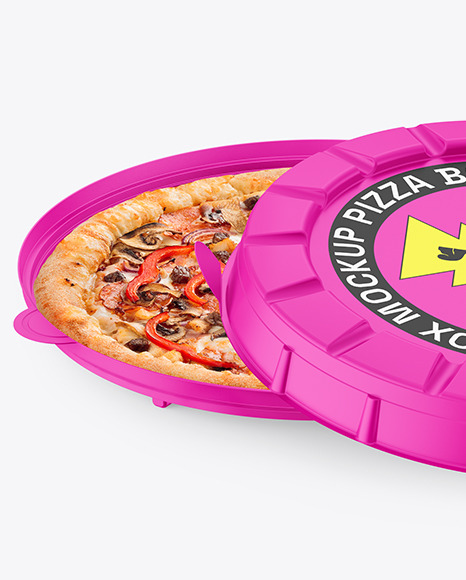 Matte Round Pizza Box Mockup