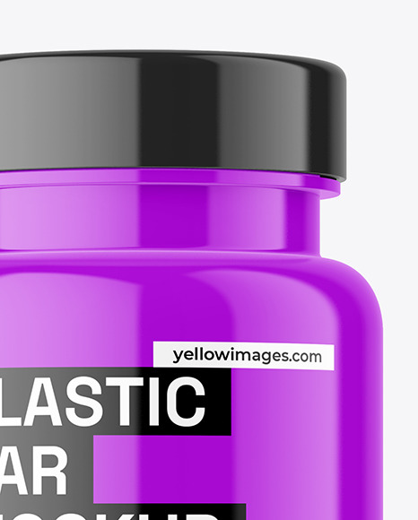 Glossy Plastic Jar Mockup