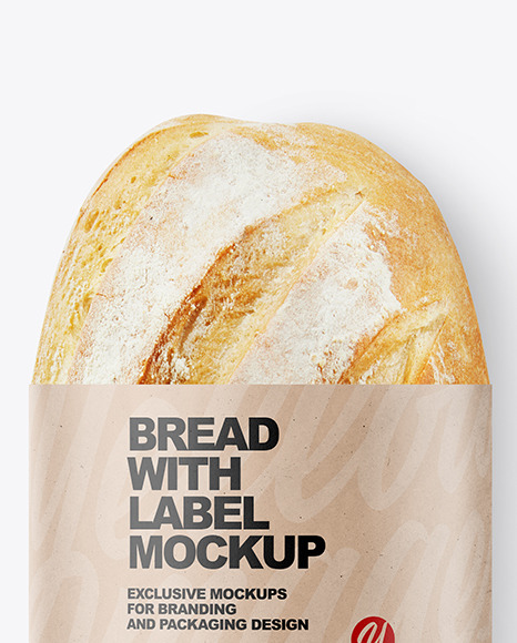 Bread with Kraft Label Mockup