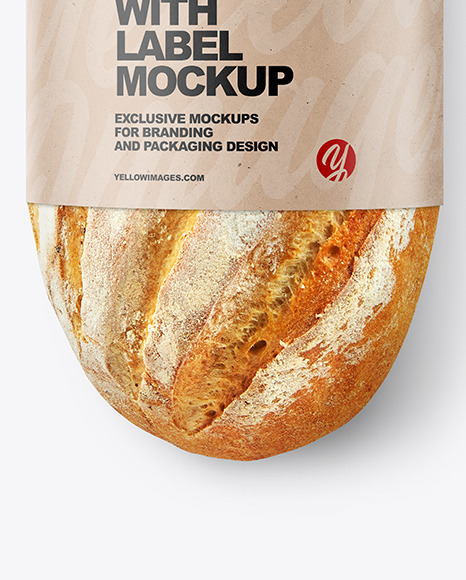 Bread with Kraft Label Mockup