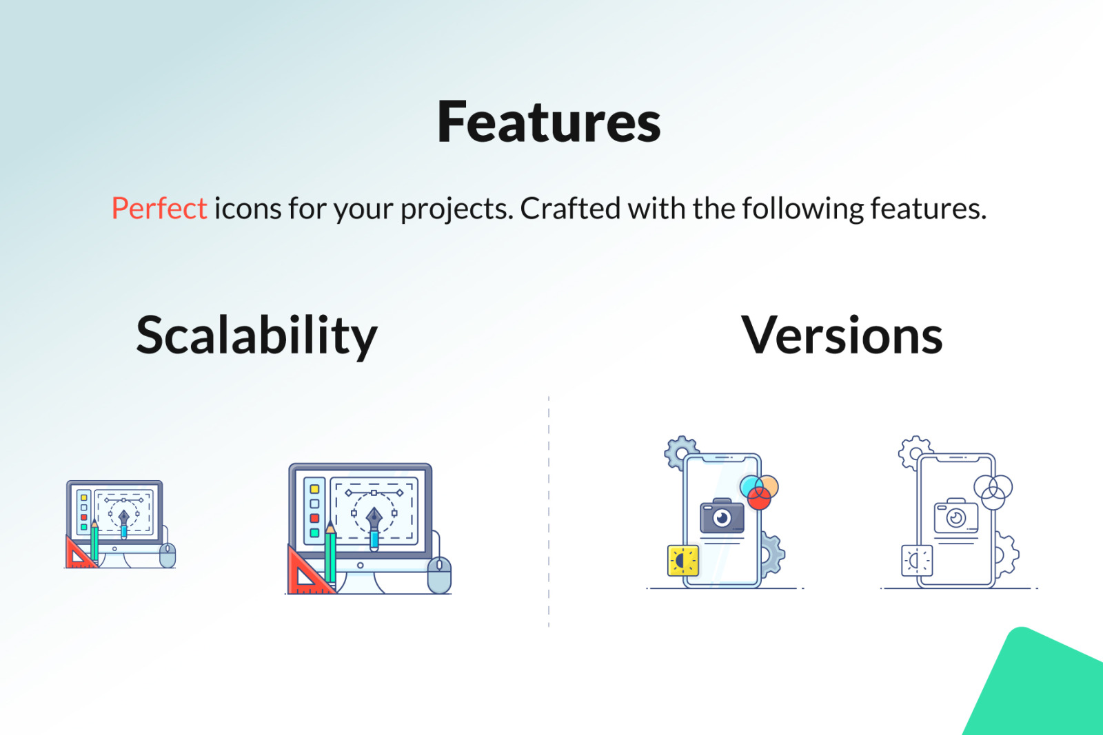 Design and Photography Flat Outline Icons Design and Photography Flat Outline Icons