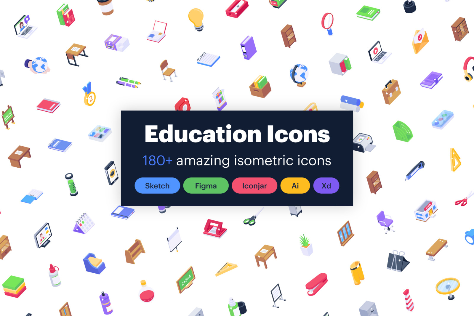 Education Isometric Icons Pack