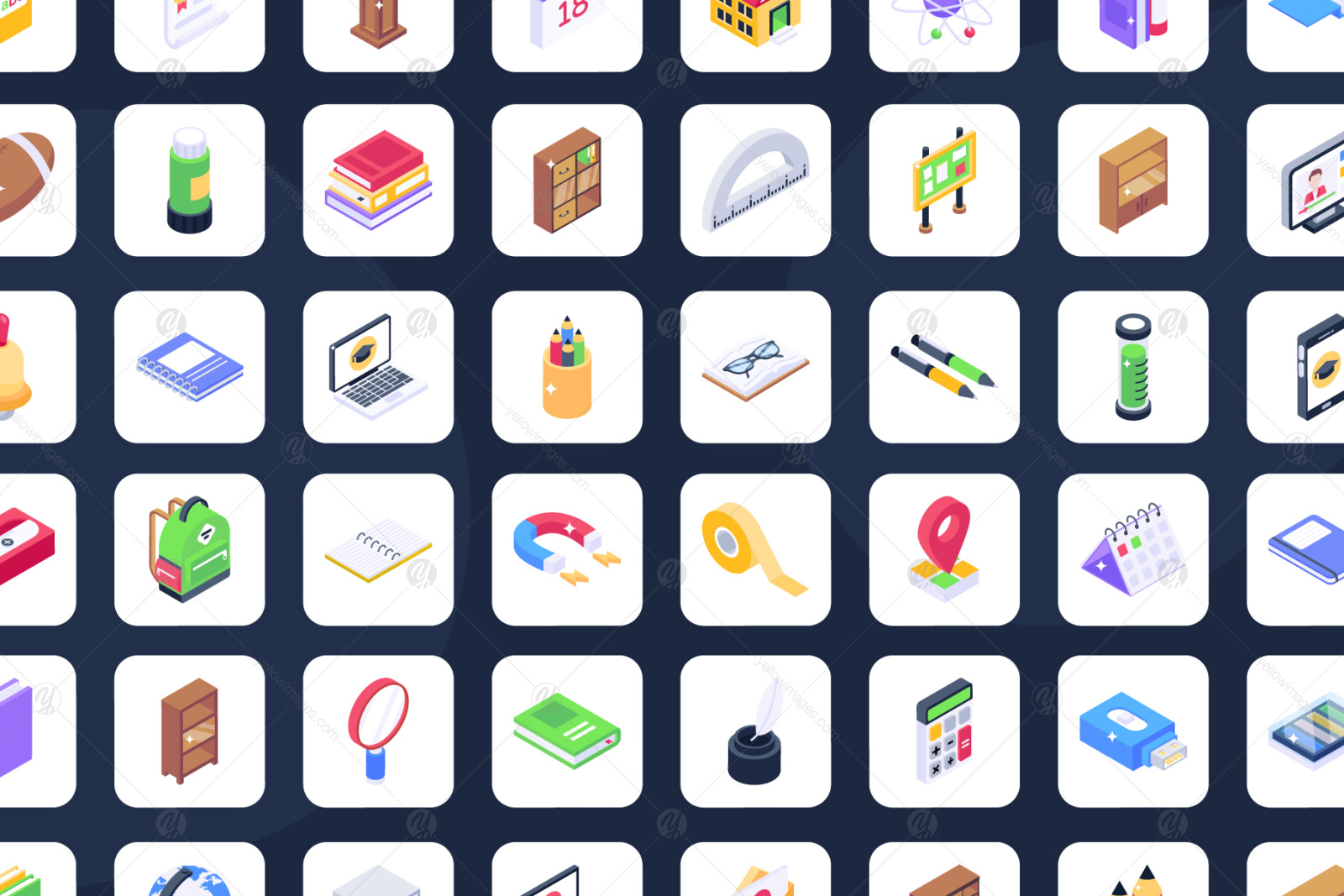 Education Isometric Icons Pack Education Isometric Icons Pack