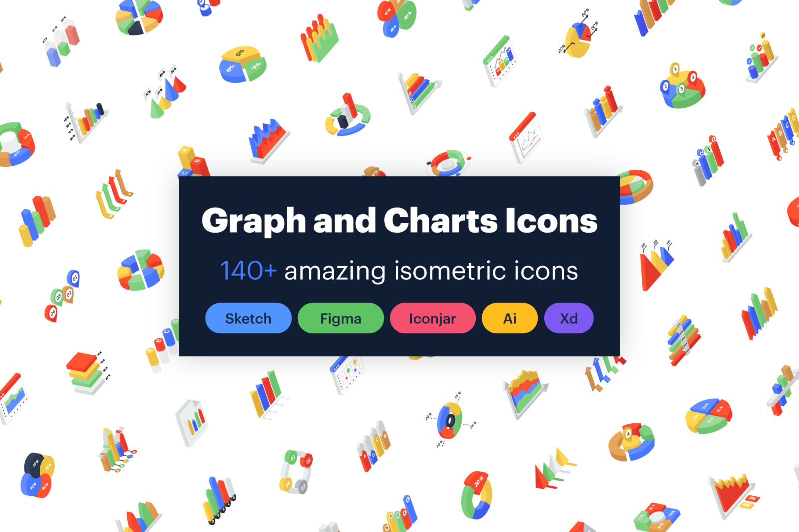 Isometric Icons of Graphs and Charts Isometric Icons of Graphs and Charts