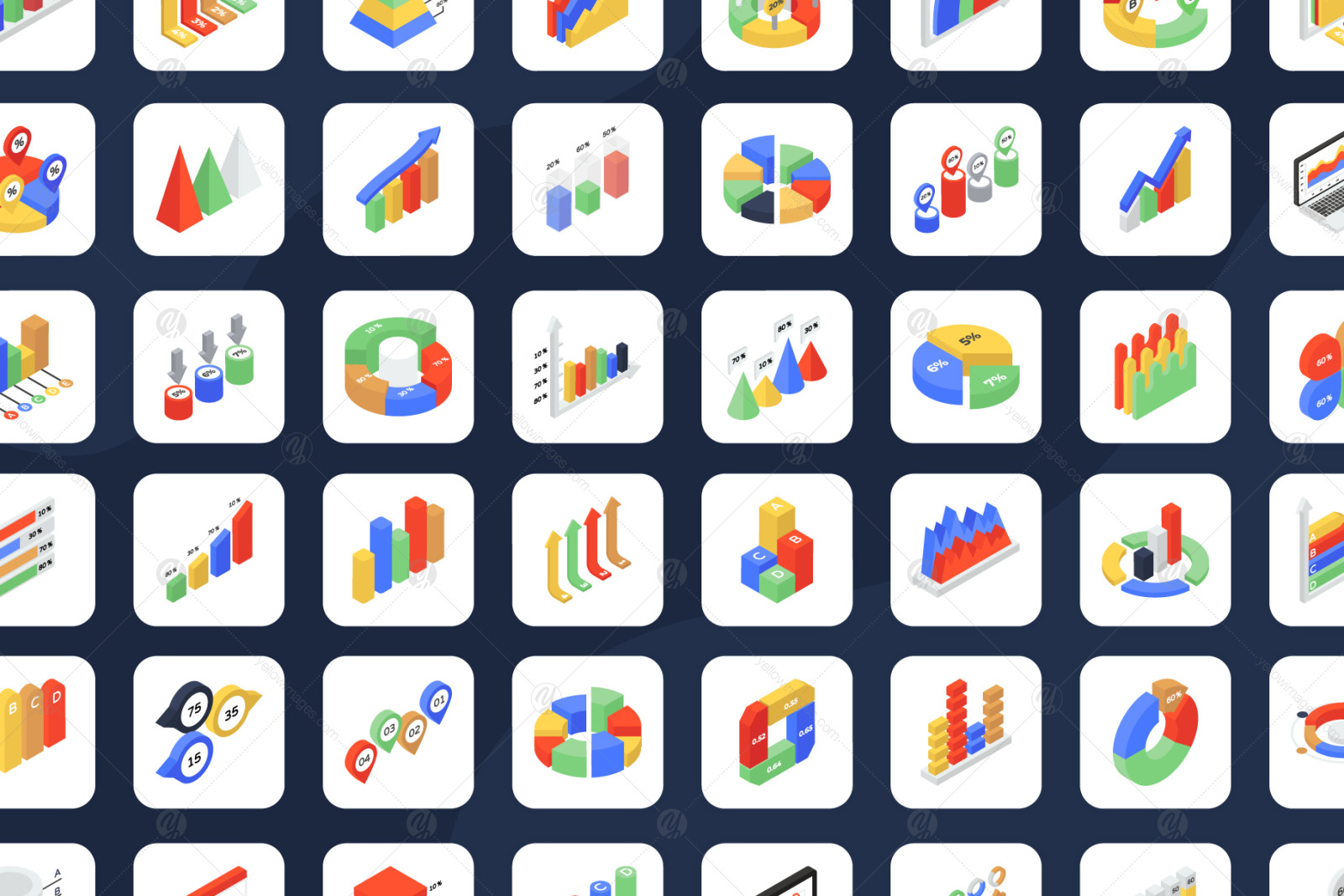 Isometric Icons of Graphs and Charts