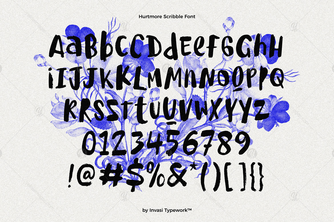 Hurtmore - Scribbles Font Hurtmore - Scribbles Font
